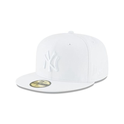 New York Yankees Gorra | New Era MLB Whiteout Basic 59fifty Fitted Cap Mexico - Blancos